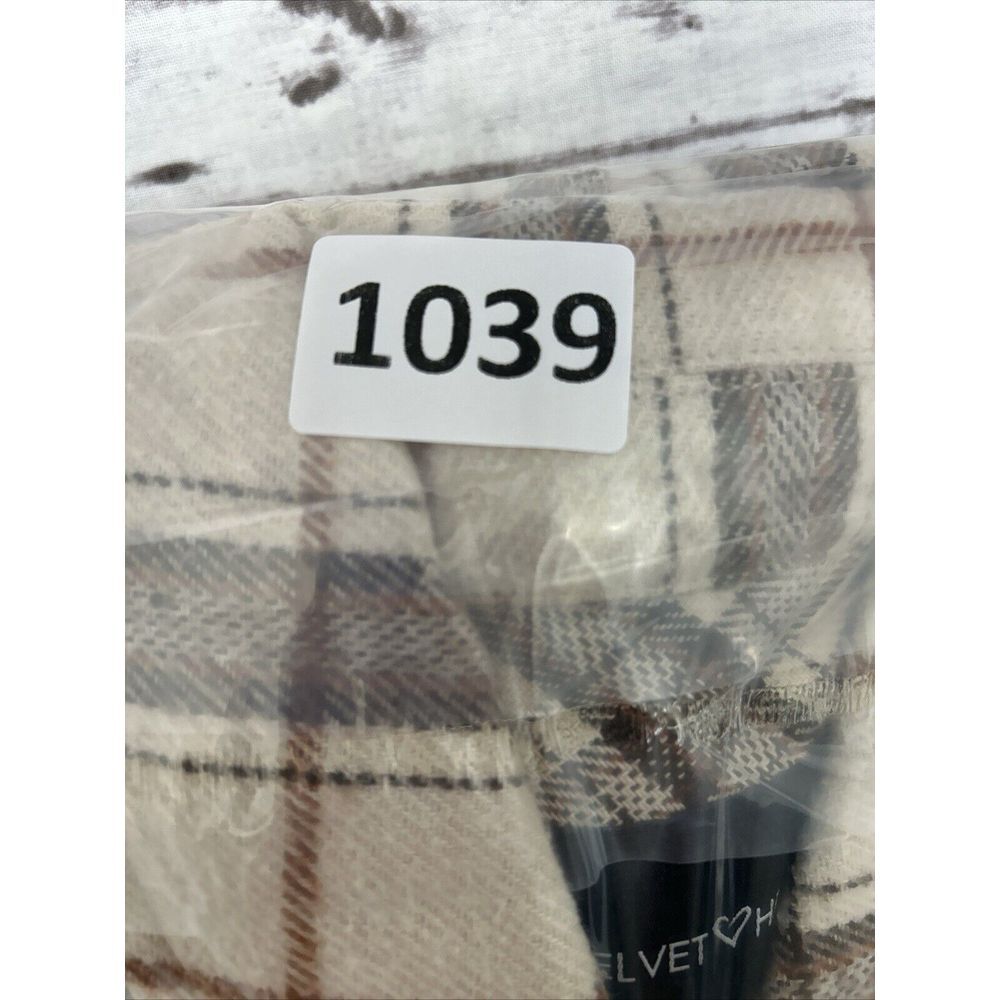 Velvet Heart Women's Plaid Shacket Small Beige Brown Tan - Picture 7 of 7